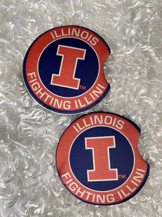 Car Coasters - Set of 2 - Illini