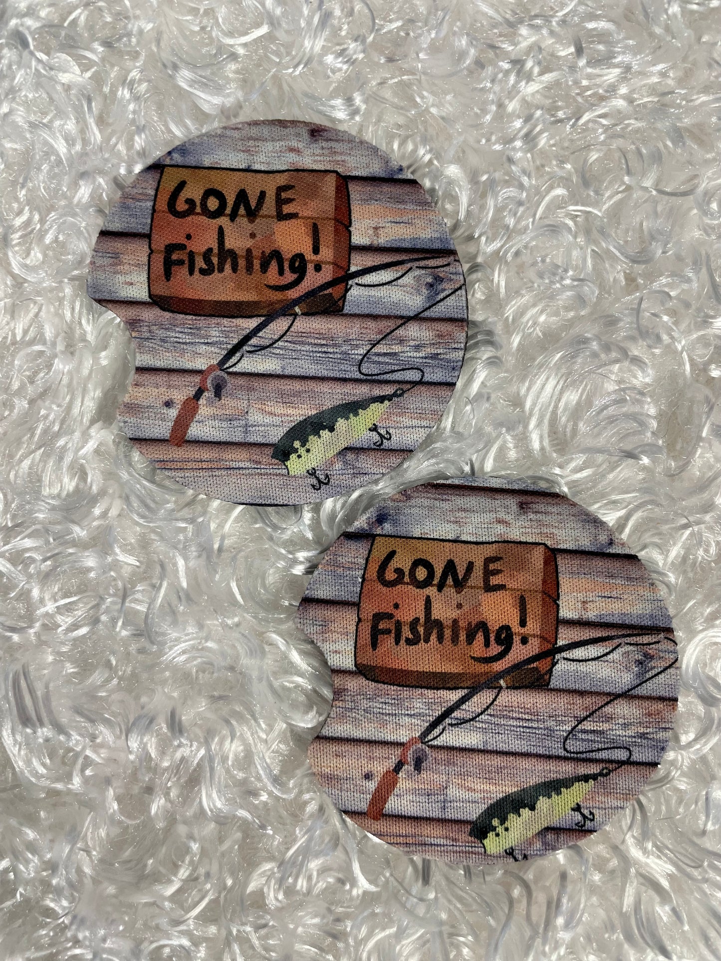 Car Coasters - Set of 2 - Gone fishing