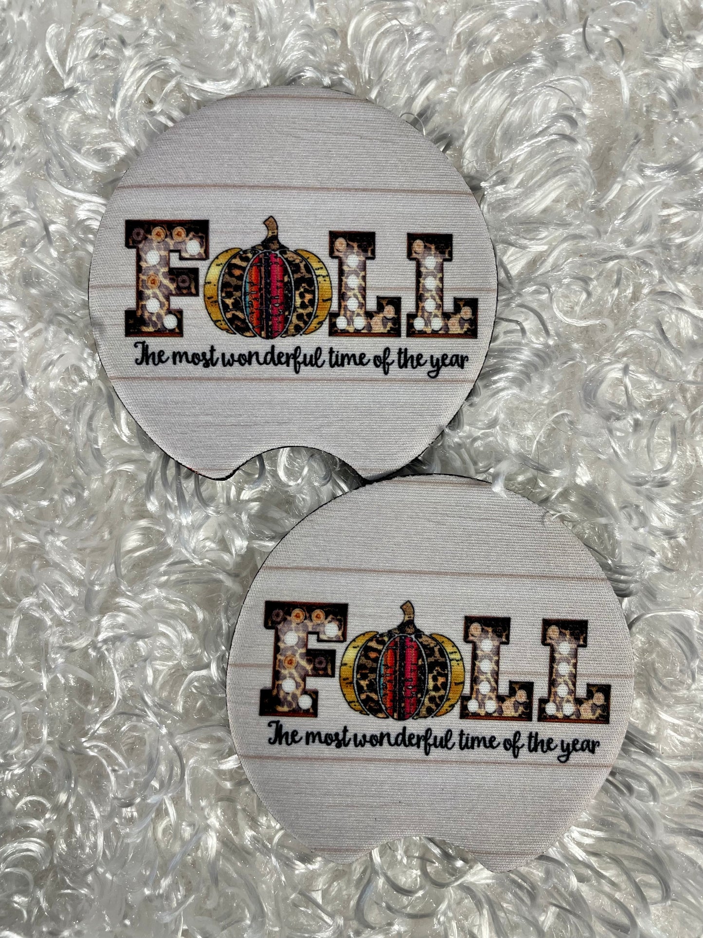 Car Coasters - Set of 2 -Fall the most wonderful time of the year