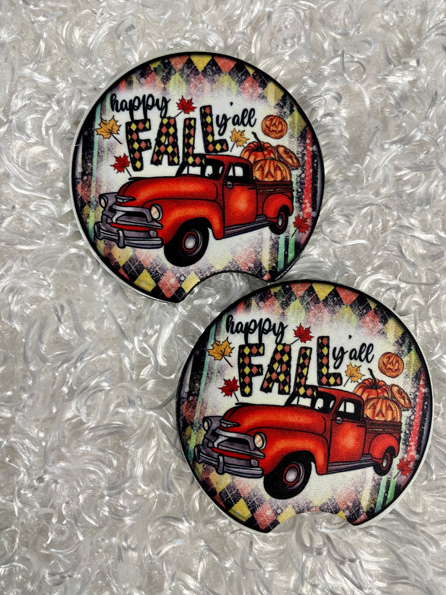 Car Coasters - Set of 2 -happy Fall y'all