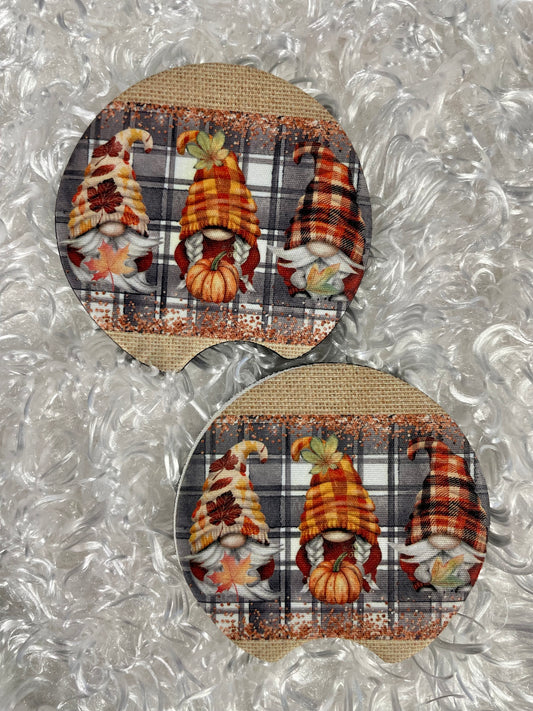 Car Coasters - Set of 2 - 3 fall gnomes