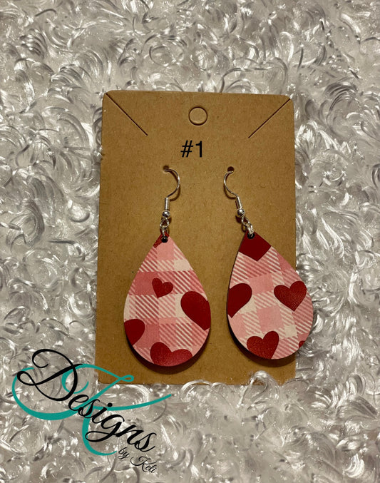 Plaid heart Earrings