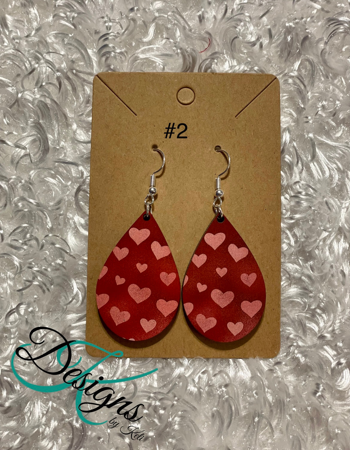 Red and Pink heart Earrings