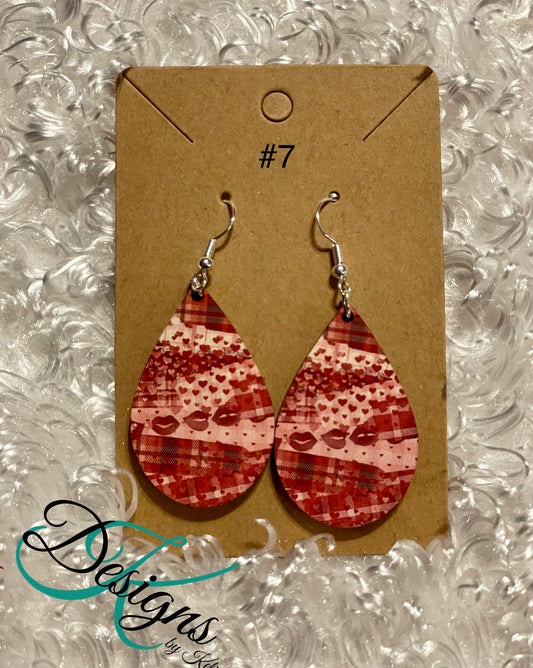 Red Pink Lips Valentine Earrings