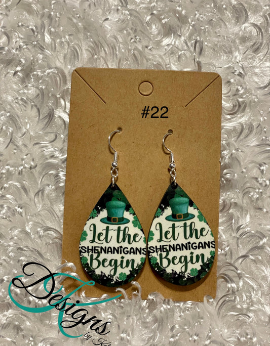 Let the Shenanigan's Begin -  St. Patrick's Day Earrings