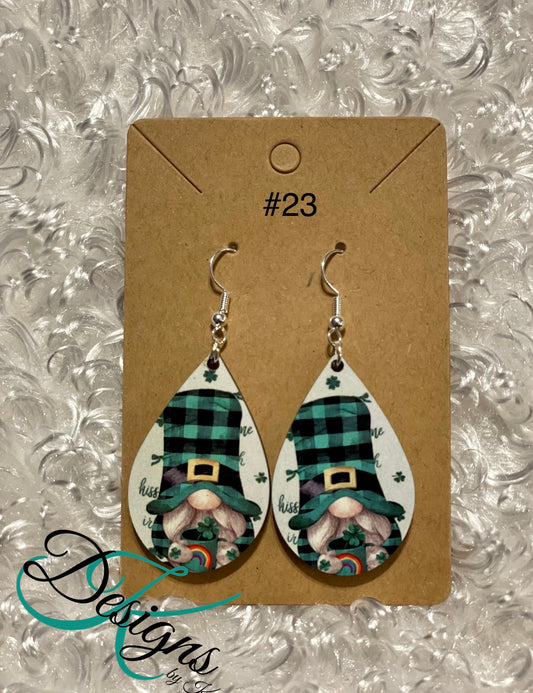 Shamrock Gnome -  St. Patrick's Day Earrings